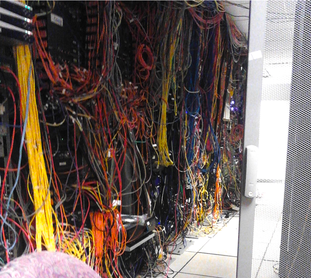 A photo leaked to Gizmodo of servers hosting the FCC Electronic Comment Filing System in 2014.
